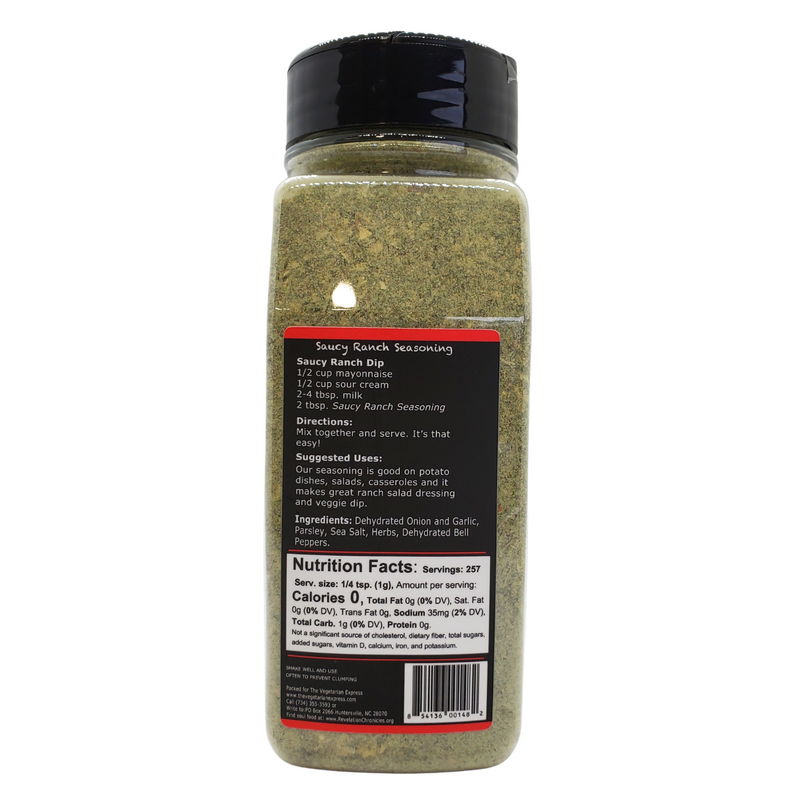 Saucy Ranch Seasoning 9.1 oz  - CLEARANCE (Expired or about to expire)